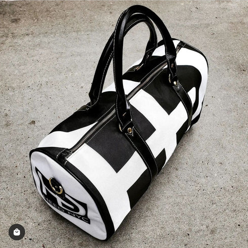 HEED NYC Classic White & Black Large Monogram Mini Duffle Bag