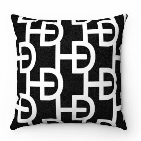 HEED Dècore YAYA Black & White Faux Suede Square Pillow