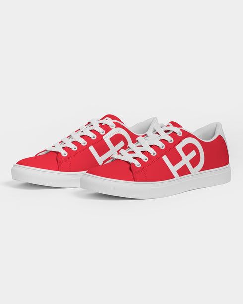HEED NYC Women's Classic Cherry Red & White Vegan Leather Sneaker