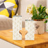 HEED DÉCORE WOODEN CANDLE HOLDER WITH WHITE MONOGRAM PRINT
