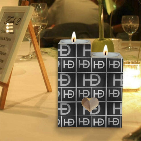 HEED DÉCORE WOODEN CANDLE HOLDER BLACK SIGNATURE