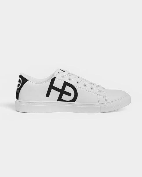 HEED NYC Women's Classic White with Black Heel Vegan Leather Sneaker