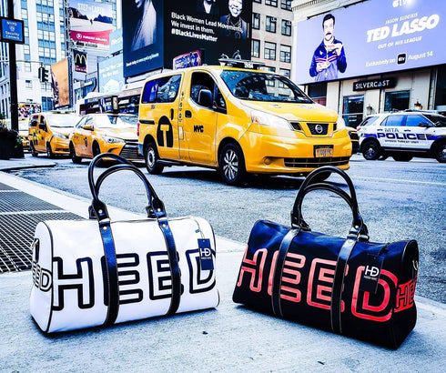 HEED NYC OTL White & Black Mini Duffle Bag