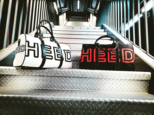 HEED NYC OTL White & Black Mini Duffle Bag