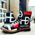 HEED NYC Red, White and Black High Grade Vegan Leather Martin Boot